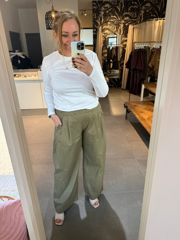 JcSophie - Broek Josette Olive Green - Luxedy