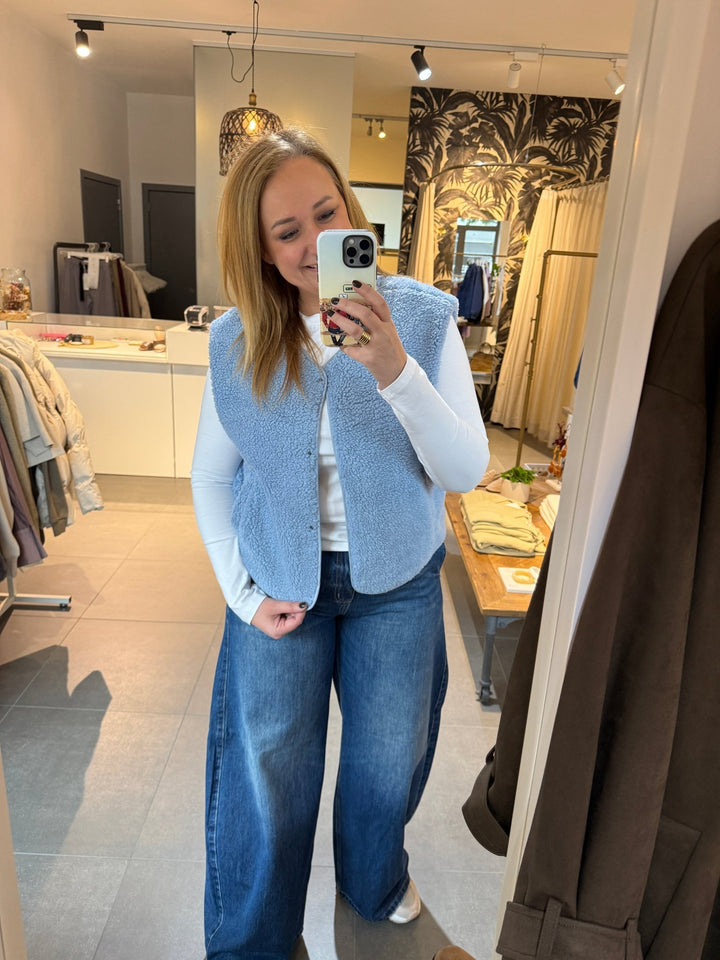 JcSophie - Jas King Teddy Jacket Light Blue - Luxedy