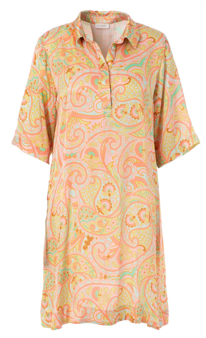 JcSophie - Jurk Corsica Apricot Paisley - Luxedy