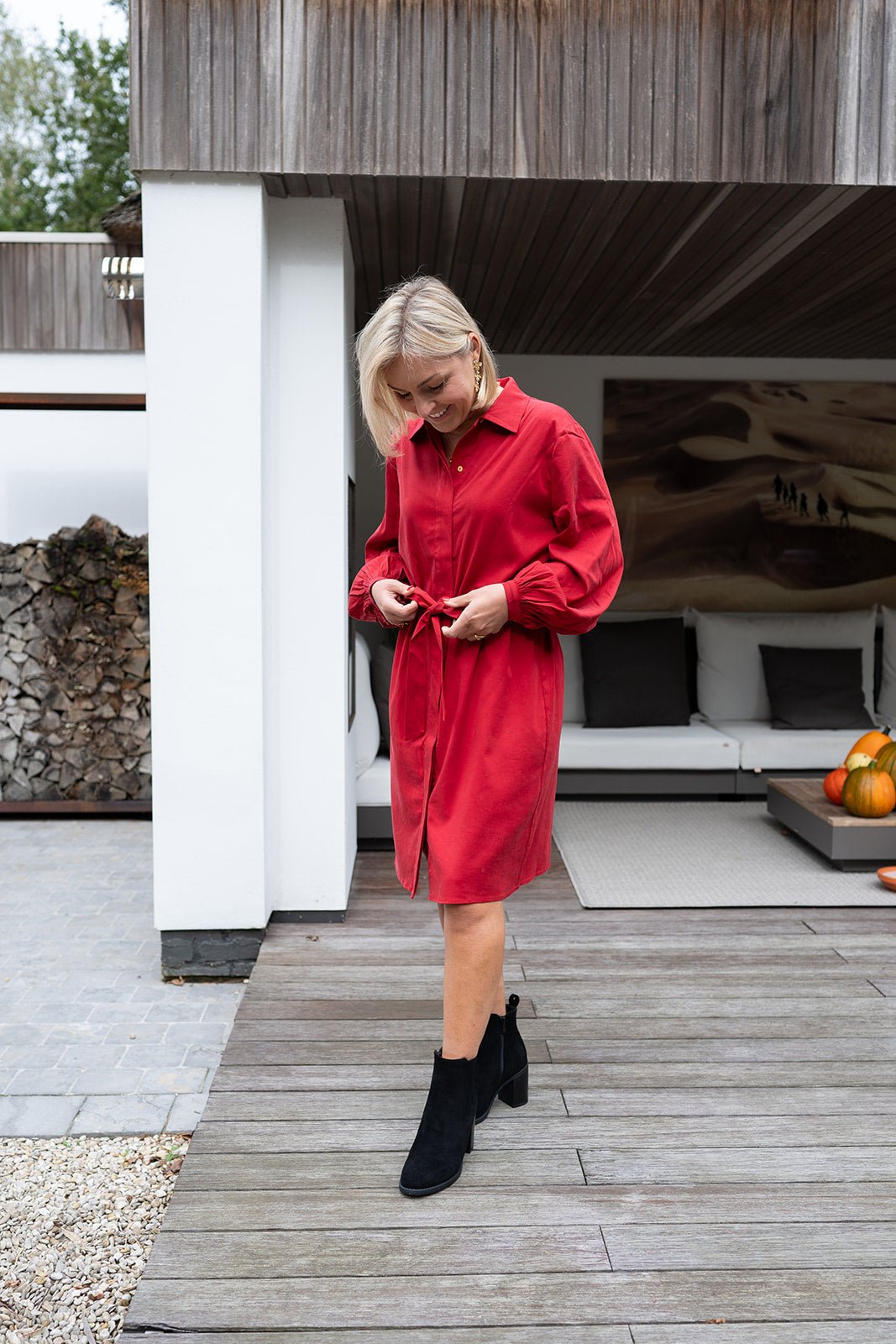 JcSophie - Jurk Frida Carmine Red - Luxedy