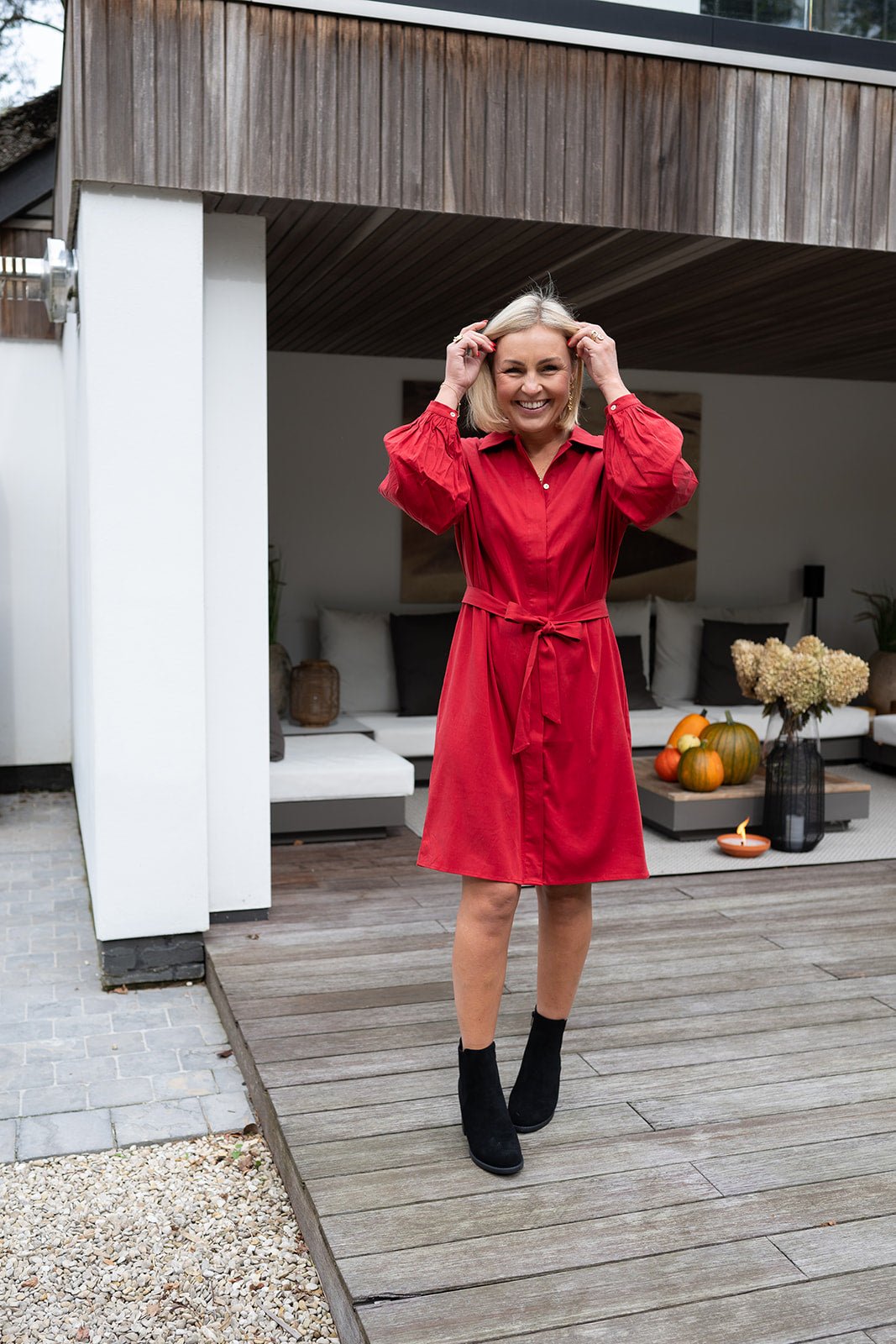 JcSophie - Jurk Frida Carmine Red - Luxedy