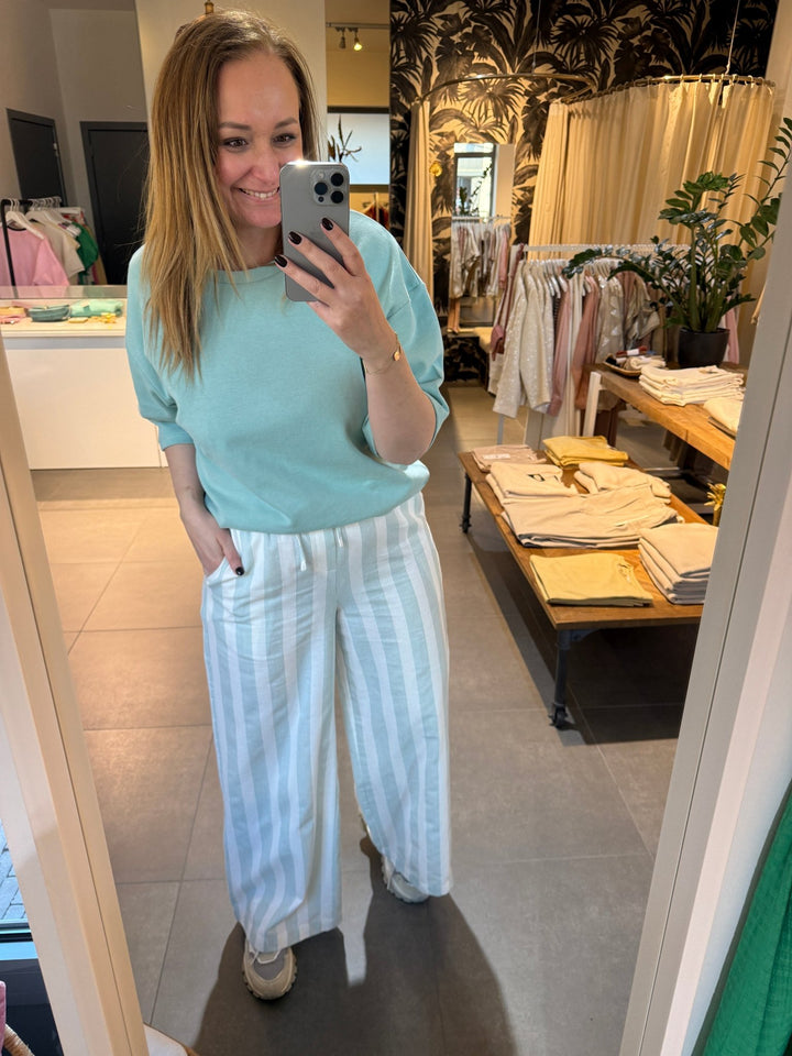JcSophie - T-Shirt Hanne Dusty Turquoise - Luxedy