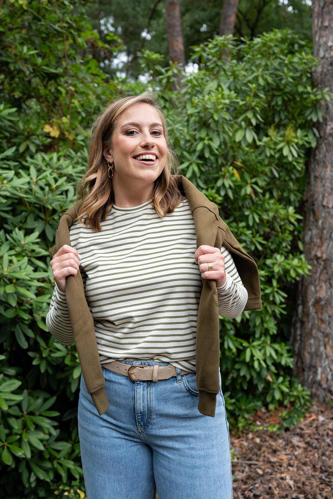 JcSophie - T-Shirt Joker Olive Stripes - Luxedy