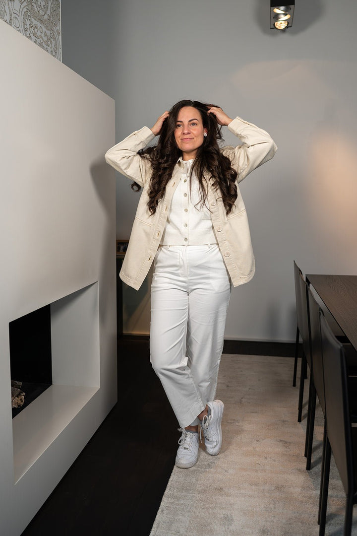 JcSophie - Trui Giardina Cardigan OffWhite - Luxedy