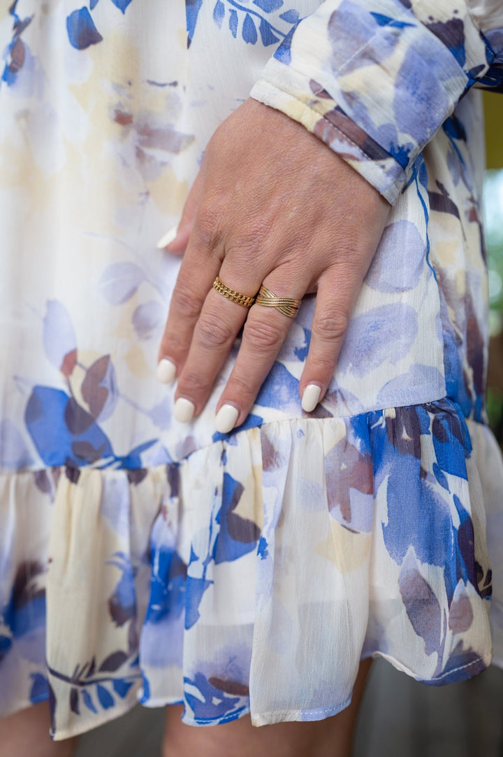 Jurk Cilou Blossom Flowers Blue - Luxedy