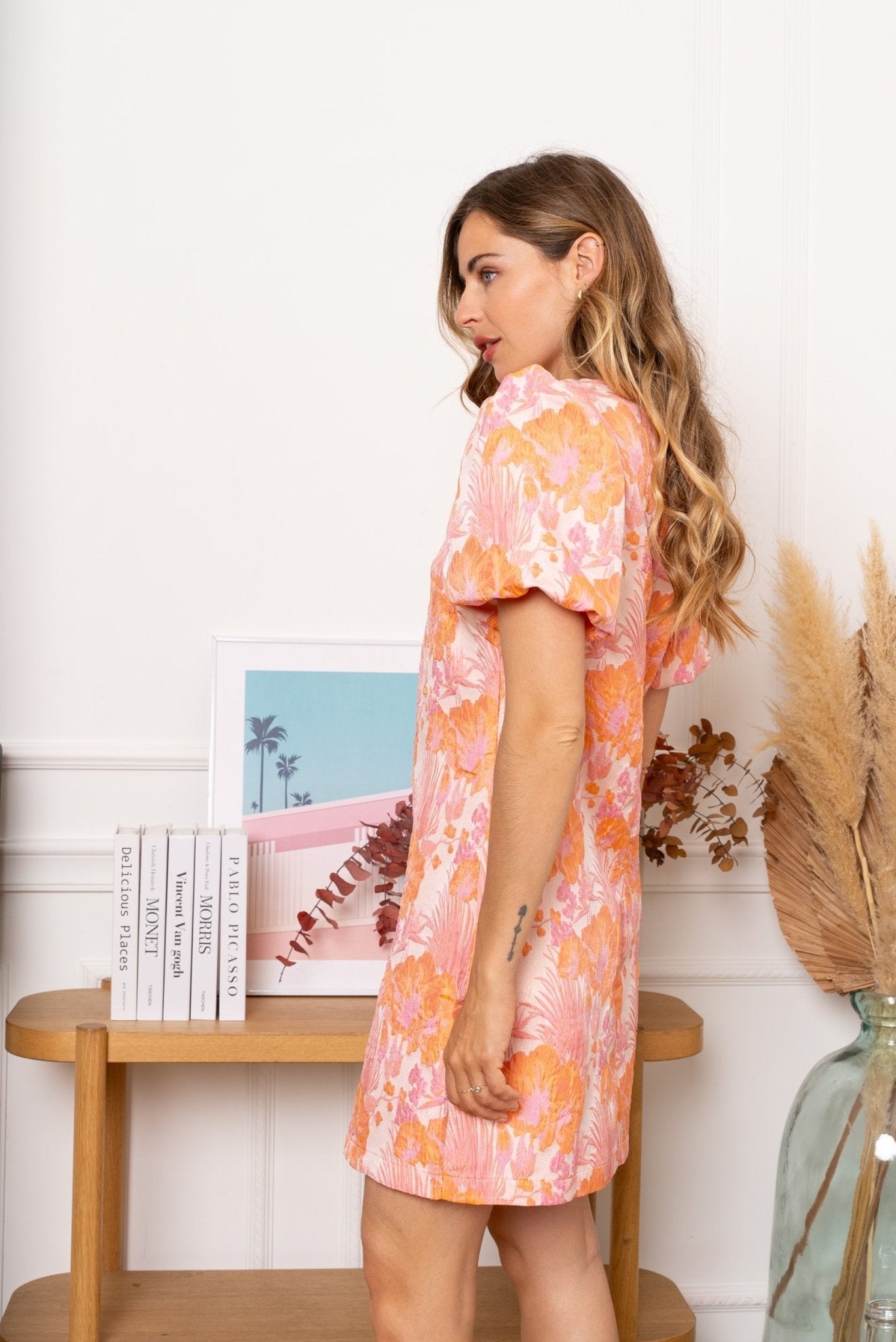 Jurk Elise Flower Orange - Luxedy