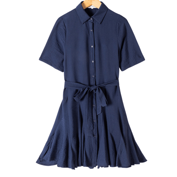 Jurk Isabelle Navy Blauw - Luxedy