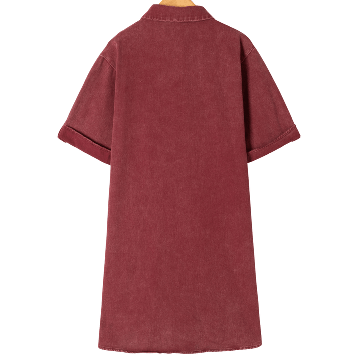 Jurk Vivienne Button Bordeaux - Luxedy