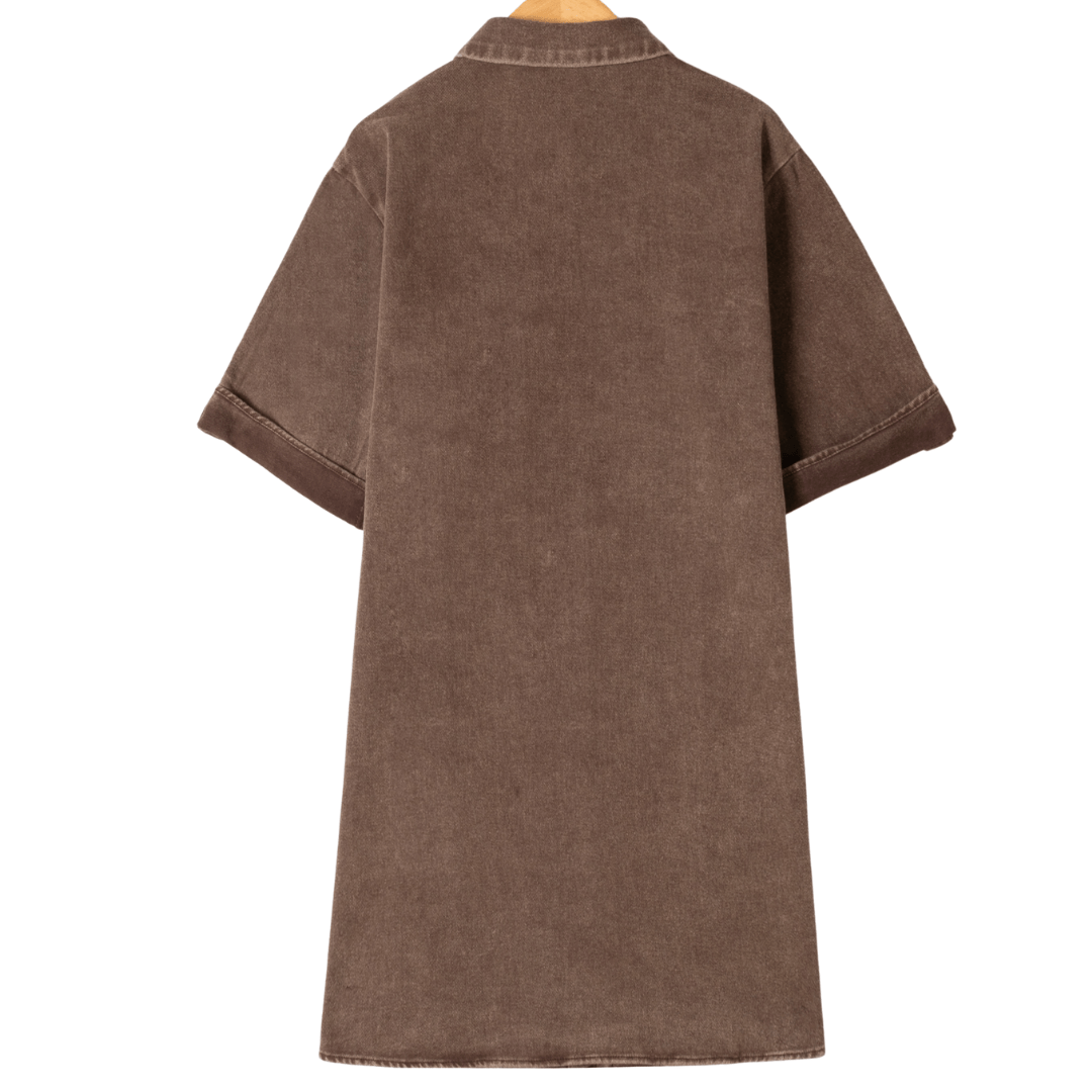 Jurk Vivienne Button Chocolade Bruin - Luxedy