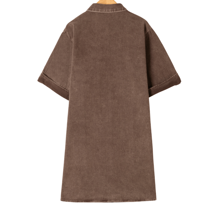 Jurk Vivienne Button Chocolade Bruin - Luxedy