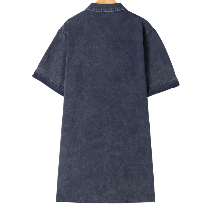 Jurk Vivienne Button Marine Blauw - Luxedy