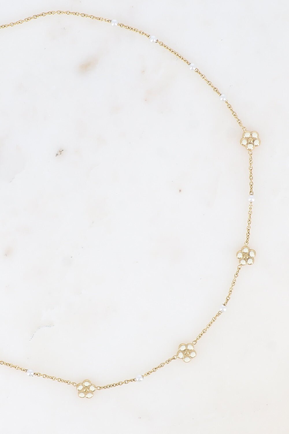 Ketting - Abby Tiny Flowers & Pearls - Luxedy