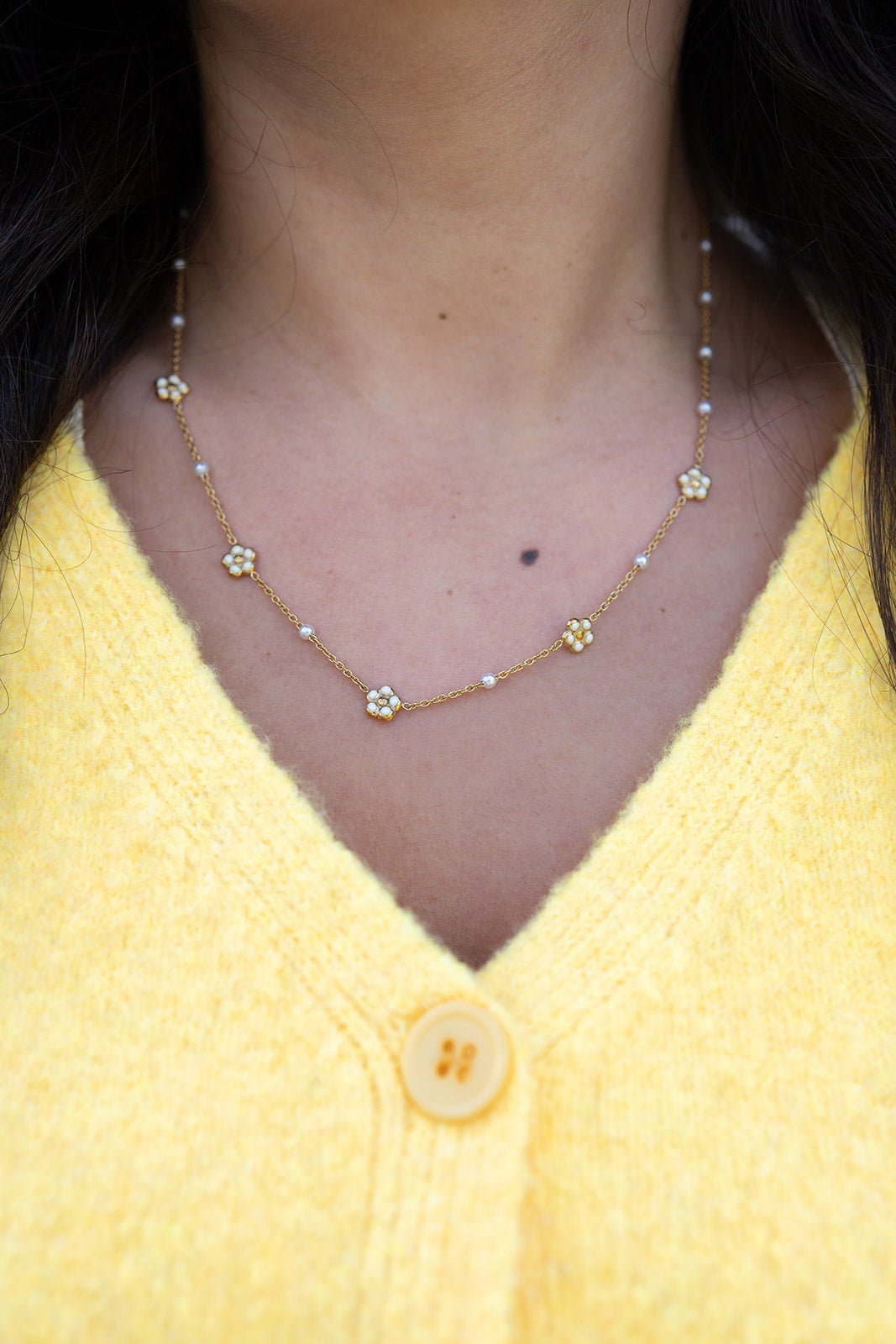 Ketting - Abby Tiny Flowers & Pearls - Luxedy