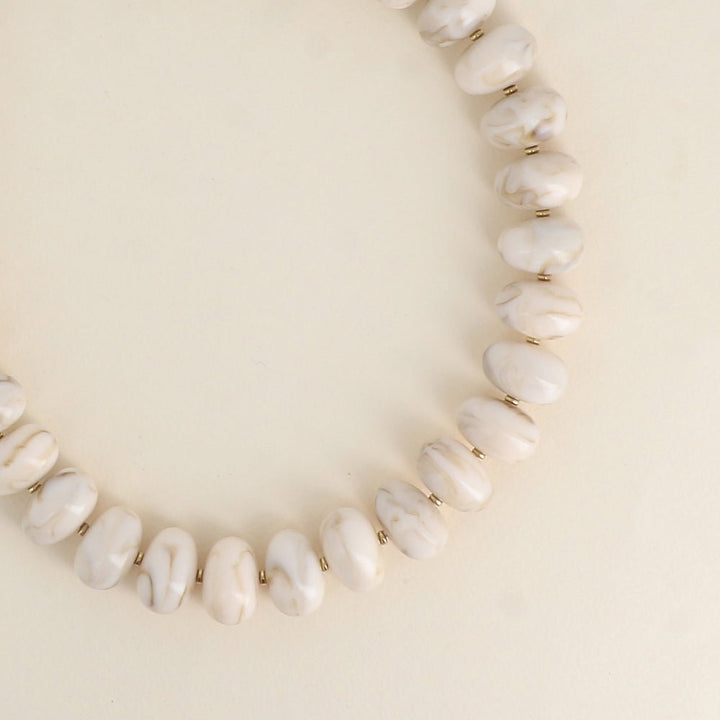 Ketting - Camille Beads Beige - Luxedy