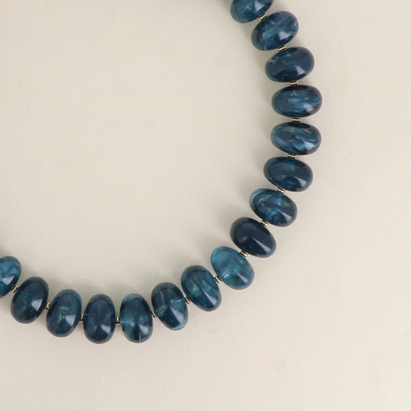 Ketting - Camille Beads Petrol Blue - Luxedy