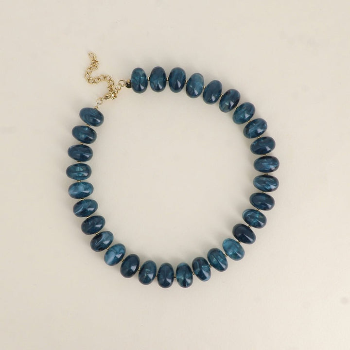 Ketting - Camille Beads Petrol Blue - Luxedy