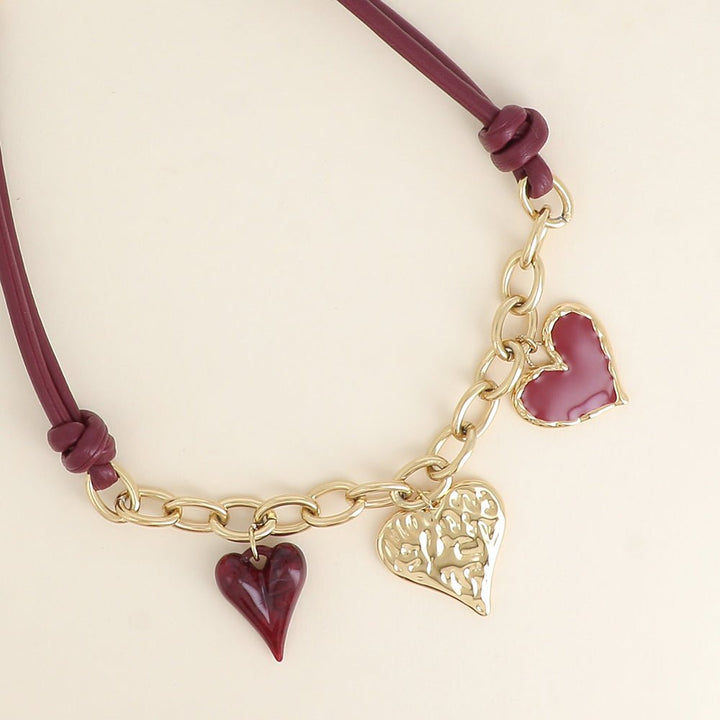 Ketting - Chloé Bordeaux Hearts - Luxedy