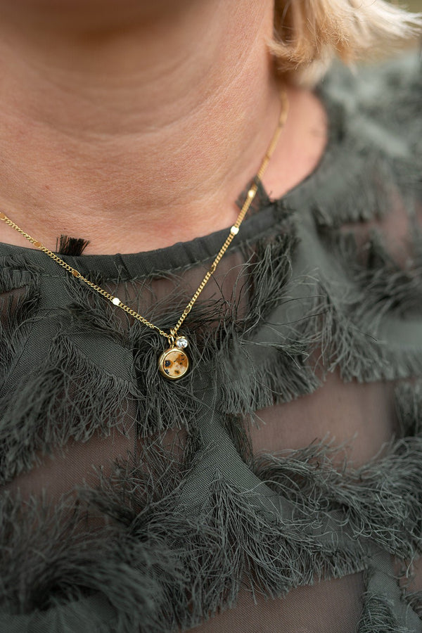 Ketting - Edna Nacré Jaspe Dalmatien - Luxedy