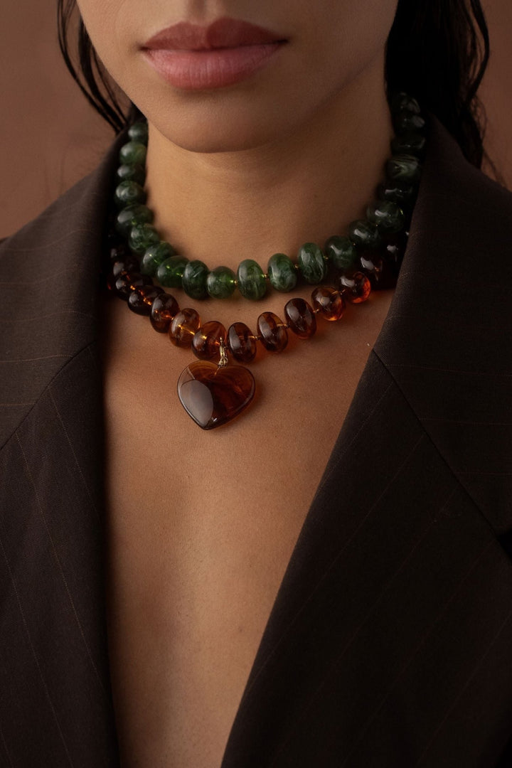 Ketting - Marie Beads Brown - Luxedy