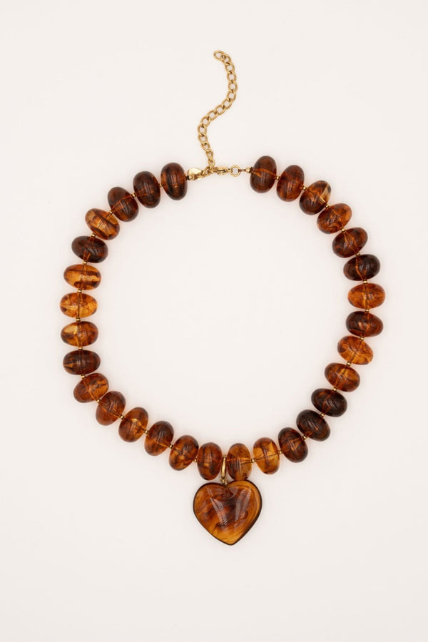 Ketting - Marie Beads Brown - Luxedy