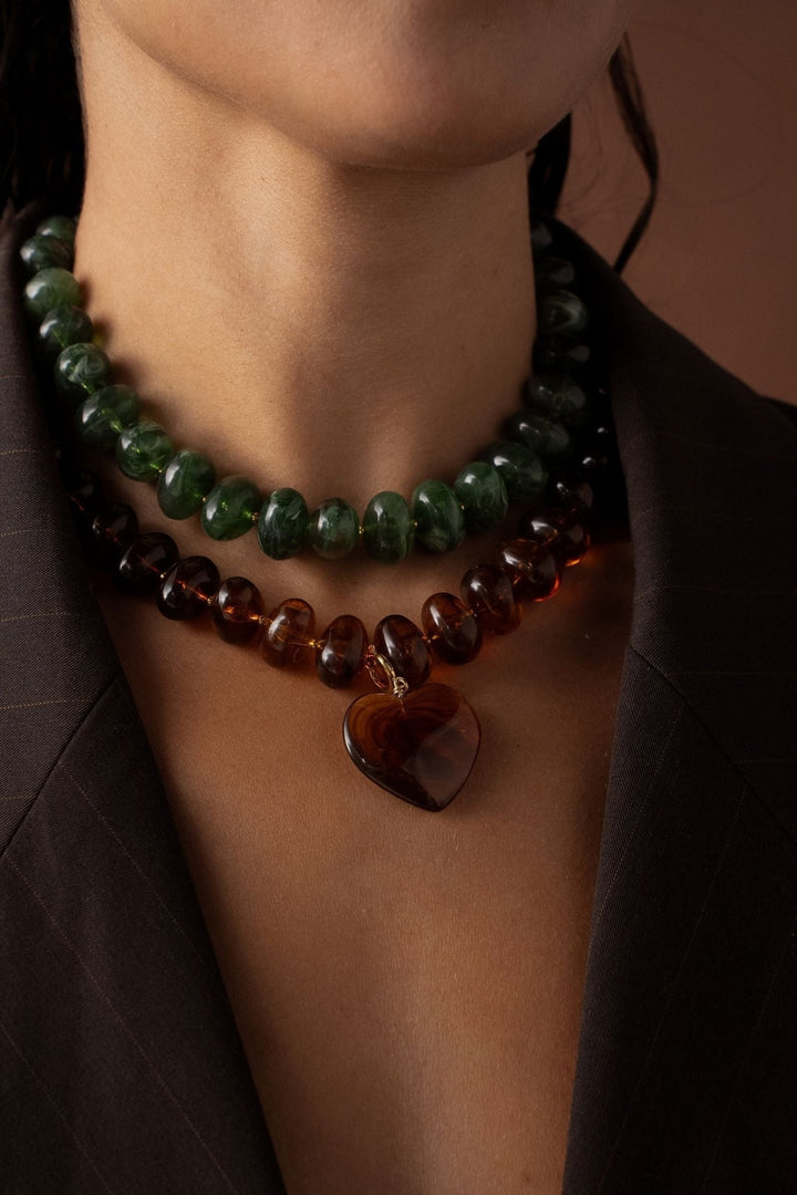 Ketting - Marie Beads Green - Luxedy