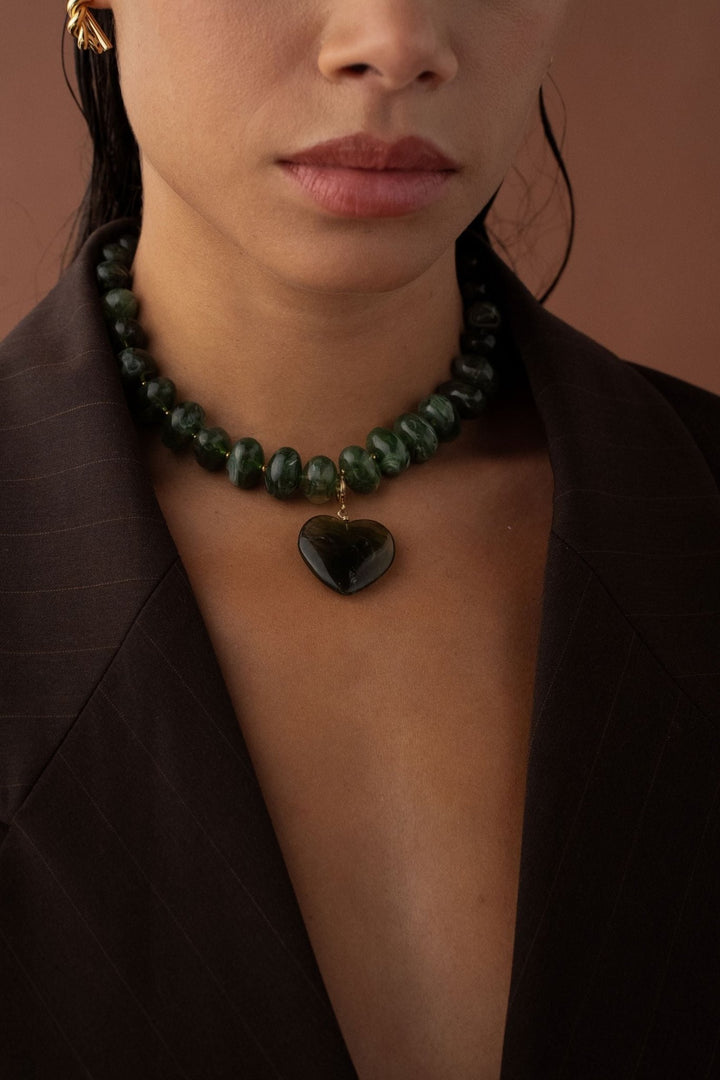 Ketting - Marie Beads Green - Luxedy