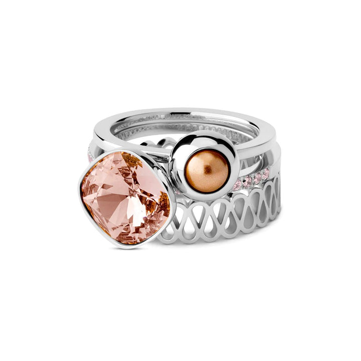 Melano - Steen Twisted Circular Vintage Rose Goud/Zilver - Luxedy