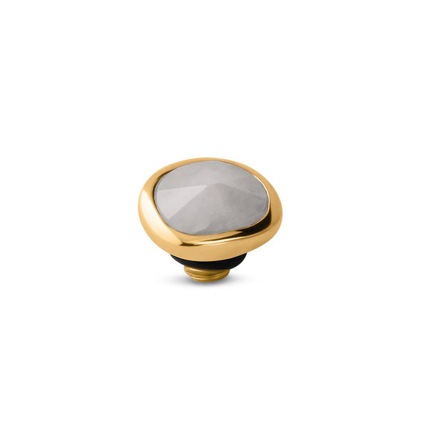 Melano - Steen Twisted Cloud 9mm White Jade Goud/Zilver - Luxedy