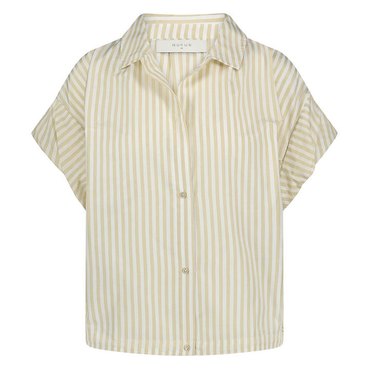 NUKUS - Blouse Catalina Stripe Offwhite / Sand - Luxedy