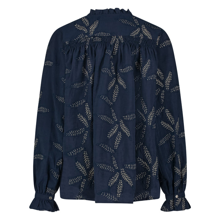 NUKUS - Blouse Jenna Embroidery Navy - Luxedy