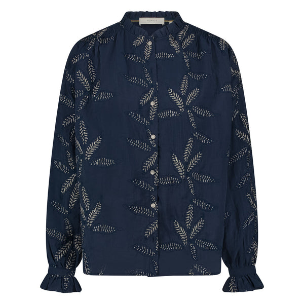 NUKUS - Blouse Jenna Embroidery Navy - Luxedy