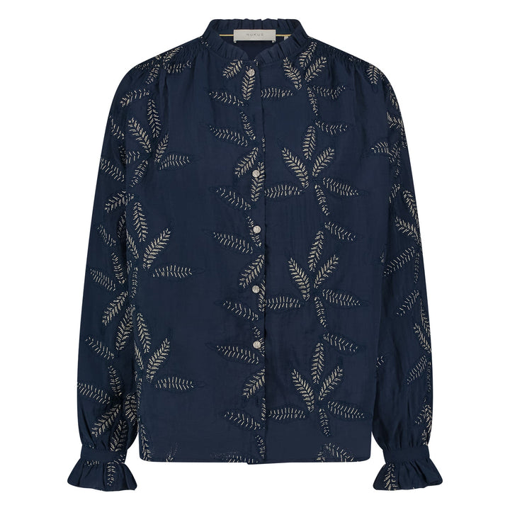 NUKUS - Blouse Jenna Embroidery Navy - Luxedy