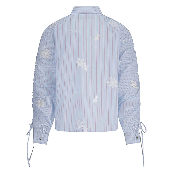 NUKUS - Blouse Rosa Stripe Sky Blue & Kiss - Luxedy