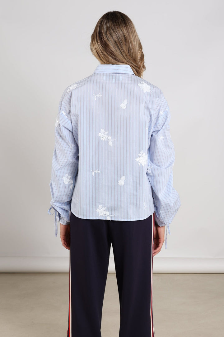 NUKUS - Blouse Rosa Stripe Sky Blue & Kiss - Luxedy