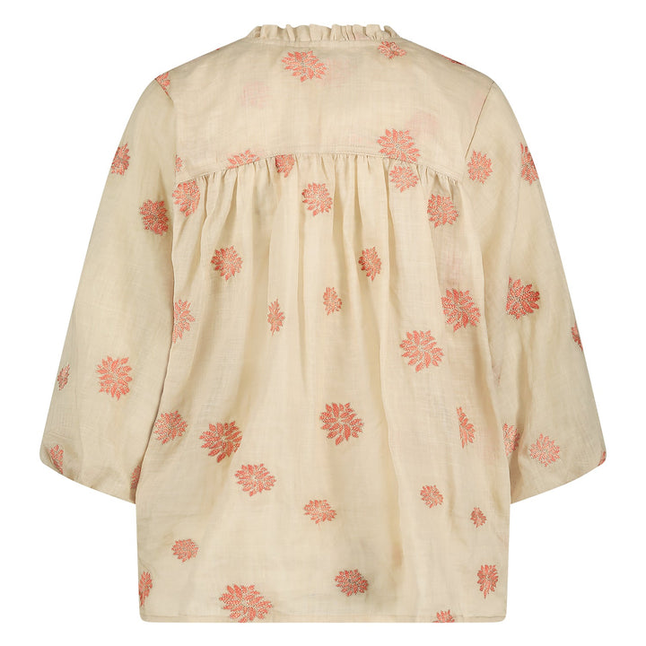 NUKUS - Blouse Tina Embroidery Sand - Luxedy