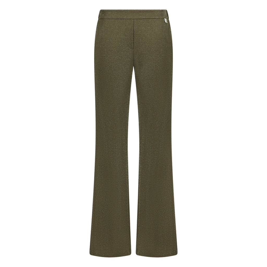 NUKUS - Broek Britt Lurex Burned Olive Green - Luxedy