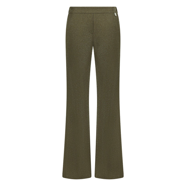 NUKUS - Broek Britt Lurex Burned Olive Green - Luxedy