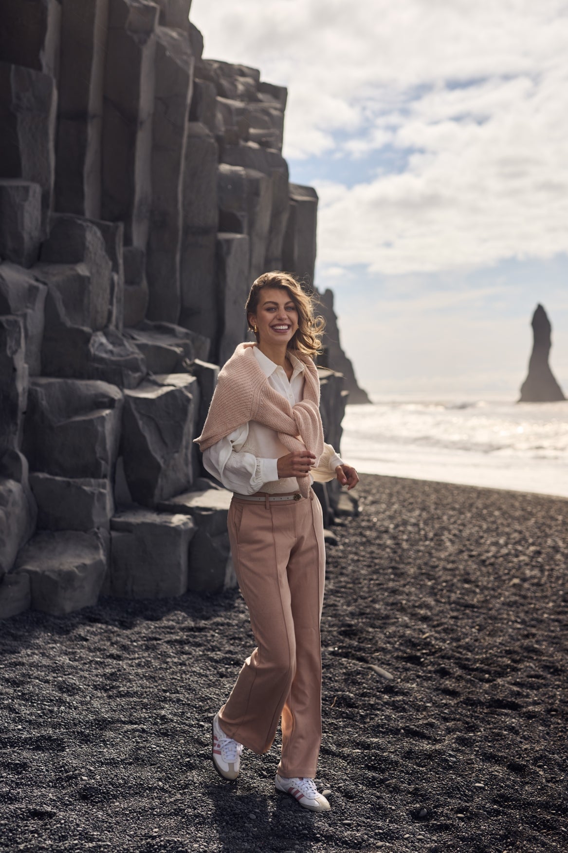 NUKUS - Broek Jill Scuba Dusty Pink - Luxedy