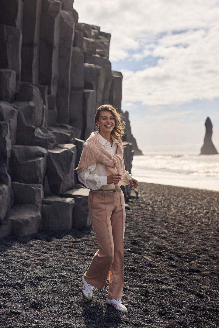 NUKUS - Broek Jill Scuba Dusty Pink - Luxedy