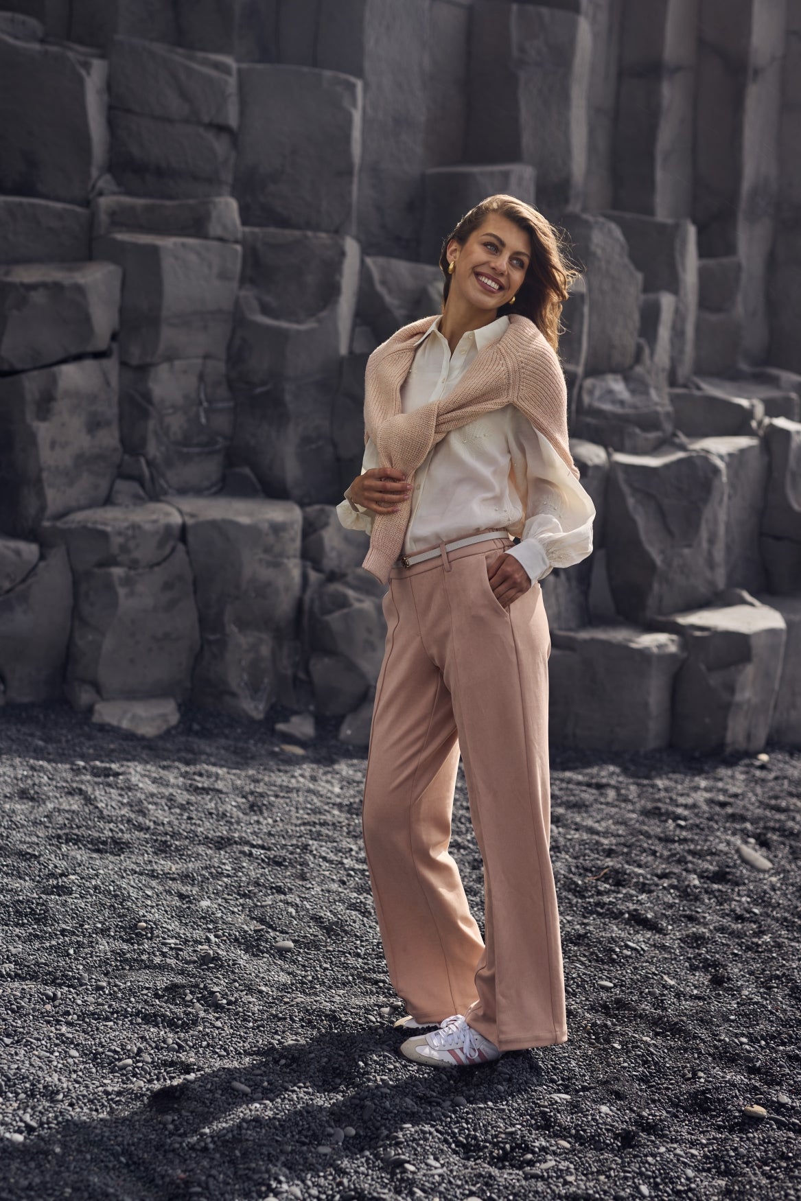 NUKUS - Broek Jill Scuba Dusty Pink - Luxedy