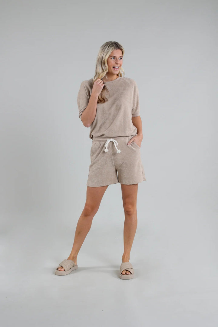 NUKUS - Broek Spree Short Terry Sand - Luxedy