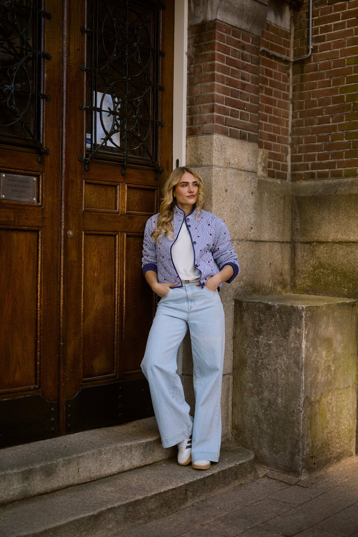 NUKUS - Jas June Offwhite & Navy Jacket - Luxedy