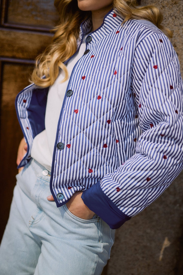 NUKUS - Jas June Offwhite & Navy Jacket - Luxedy