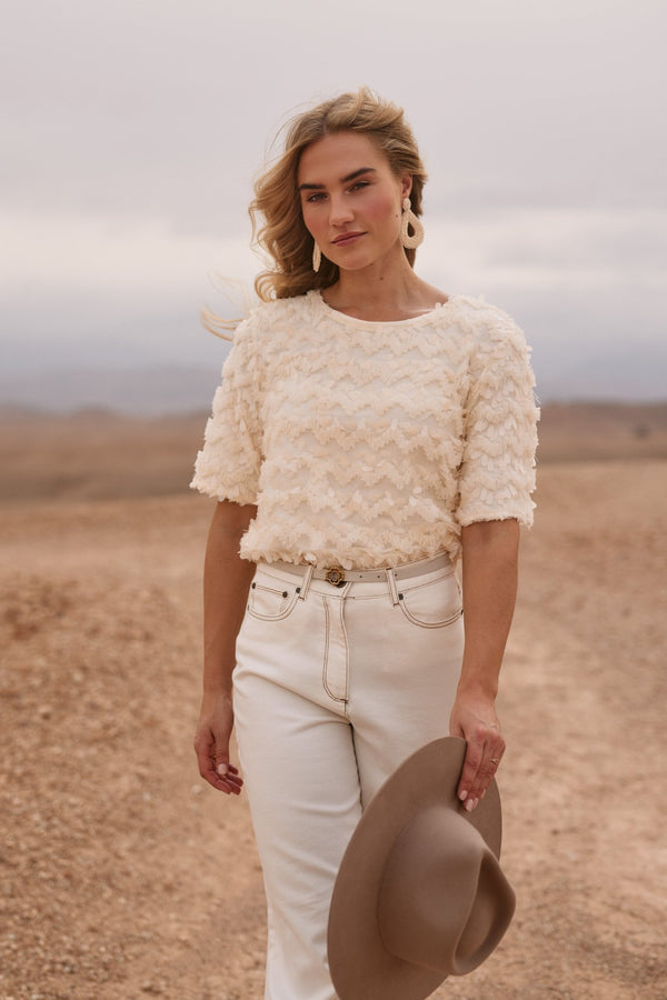 NUKUS - Top Aria Lace Offwhite - Luxedy