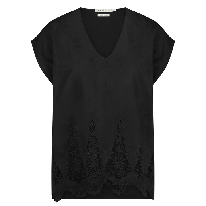 NUKUS - Top Barbara Embroidery Black - Luxedy