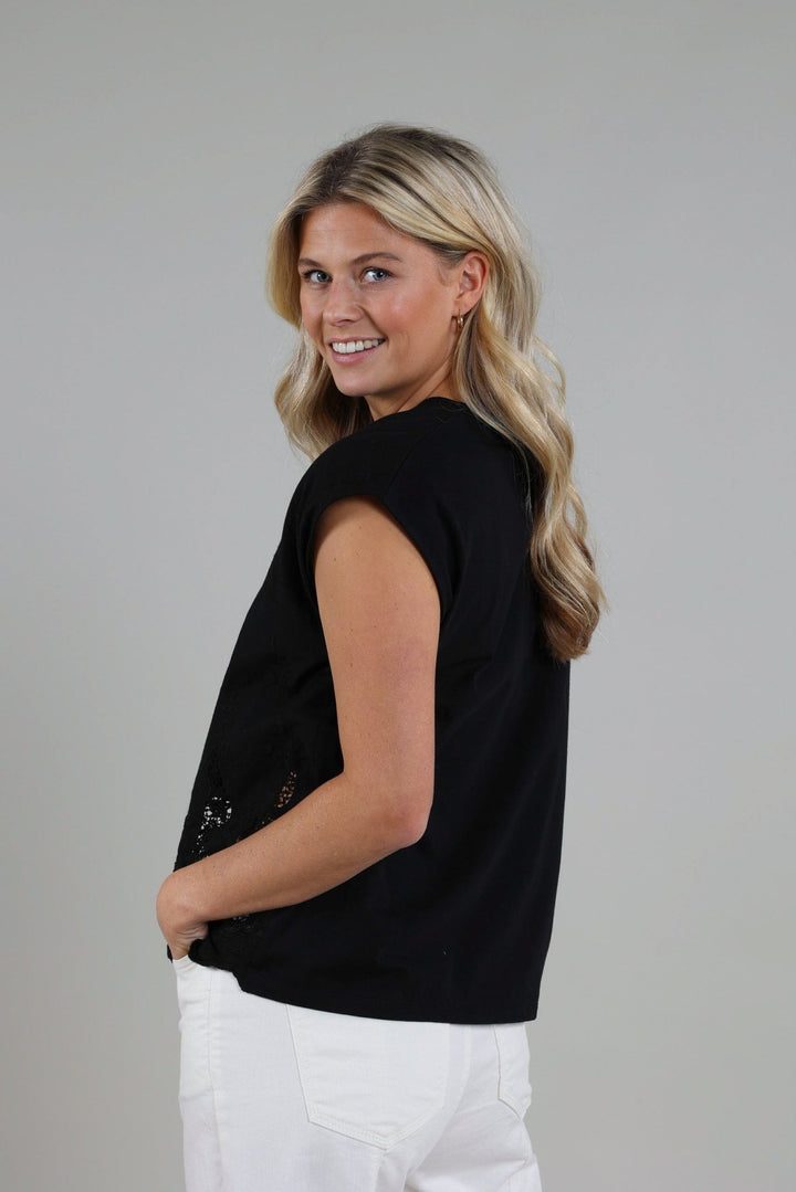 NUKUS - Top Barbara Embroidery Black - Luxedy