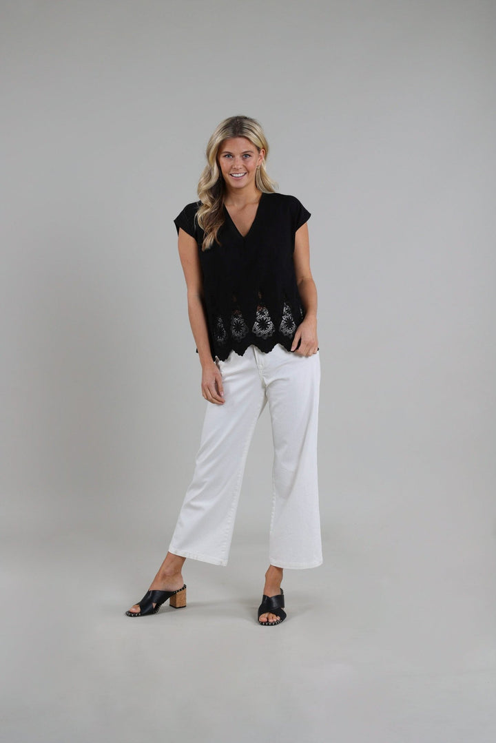 NUKUS - Top Barbara Embroidery Black - Luxedy