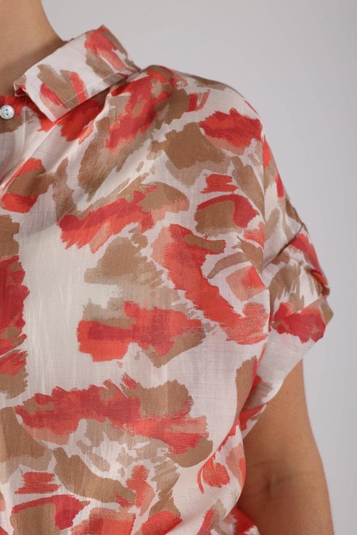 NUKUS - Top Catalina Floral Offwhite / Coral - Luxedy