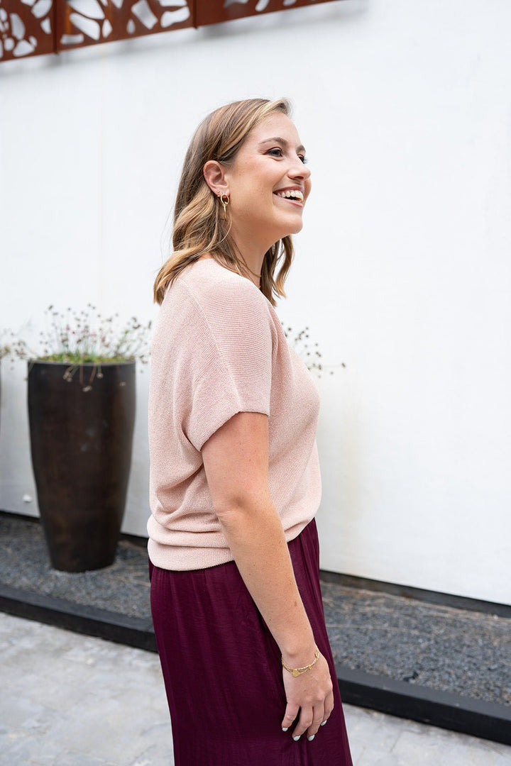 NUKUS - Top Dina Lurex Dusty Pink - Luxedy