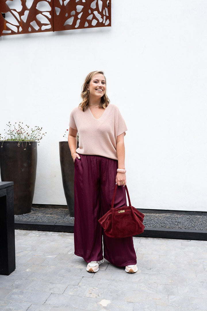 NUKUS - Top Dina Lurex Dusty Pink - Luxedy